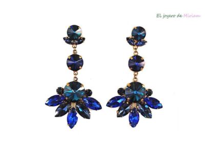 Pendientes azules largos