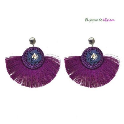 Pendientes bugamvilla flecos