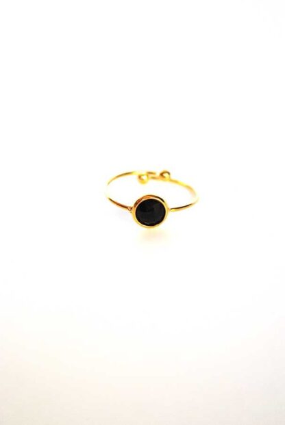 Anillo negro ajustable acero