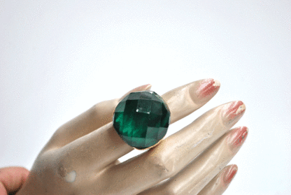 Anillo redondo verde botella - Imagen 4