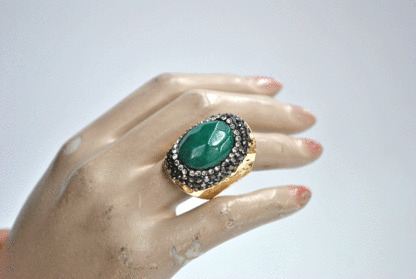 Anillo verde y dorado - Imagen 4