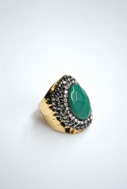 Anillo verde y dorado - Imagen 2