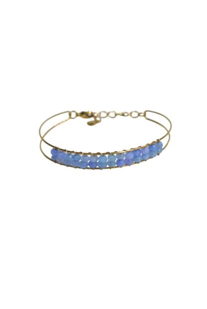 Pulsera dorada y azul celeste - Imagen 2