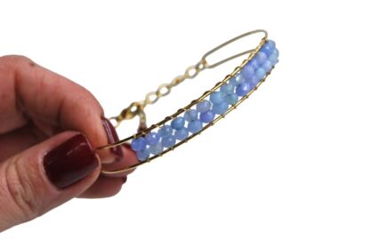 Pulsera dorada y azul celeste - Imagen 3