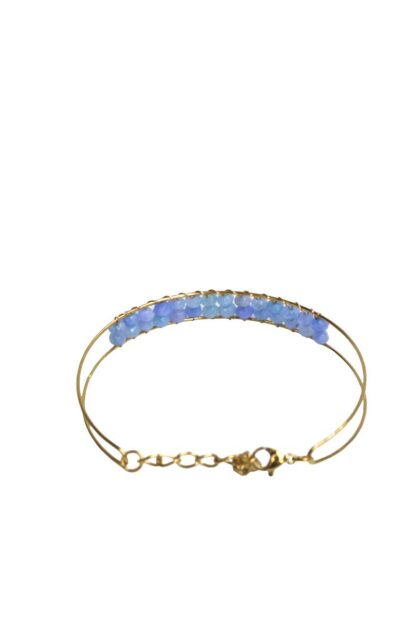 Pulsera dorada y azul celeste - Imagen 4