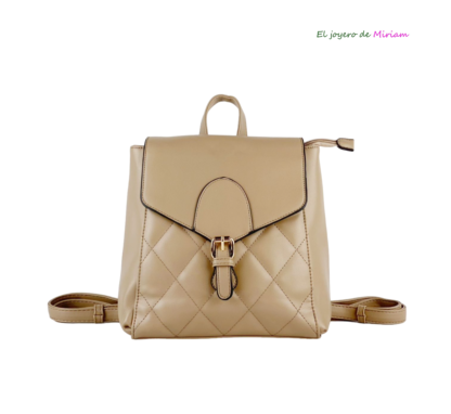 Mochila acolchada beige