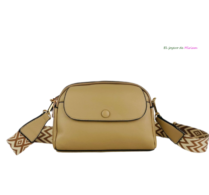 Bandolera beige correa étnica