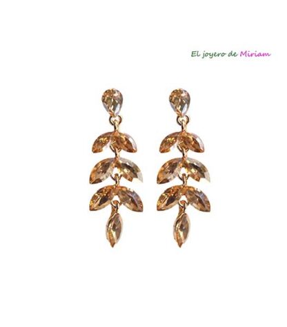 Pendientes cristal dorados