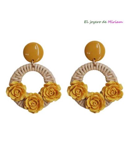 Pendientes flamencos mostaza