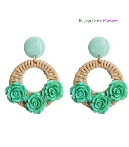 Pendientes flamencos verde agua