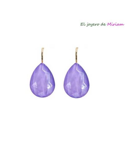 Pendientes acero cristal violeta