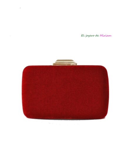 Bolso clutch rojo terciopelo