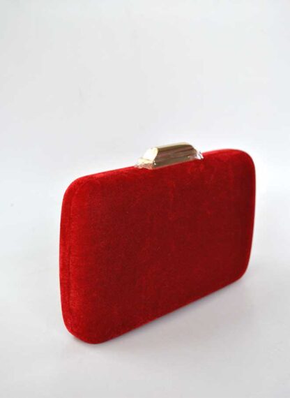 Bolso clutch rojo terciopelo - Imagen 2