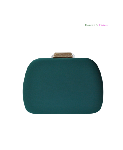 Bolso clutch ovalado verde botella