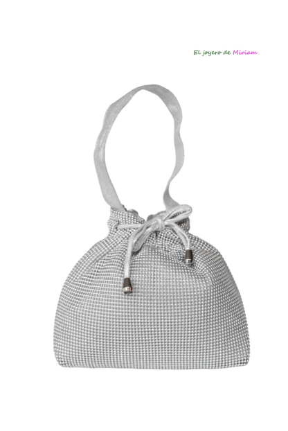 Bolso clutch bombonera plata - Imagen 2