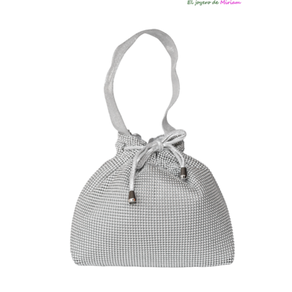 Bolso clutch bombonera plata