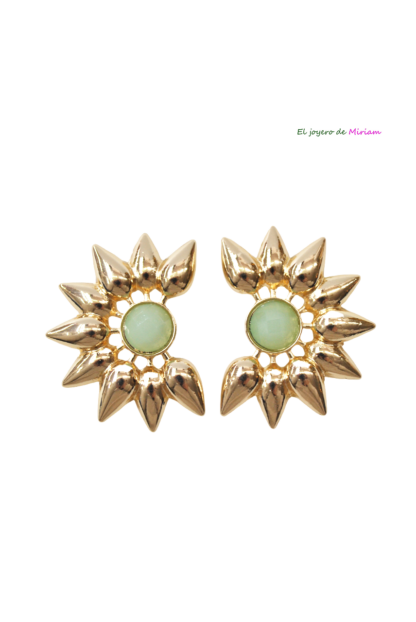 Pendientes menta y oro