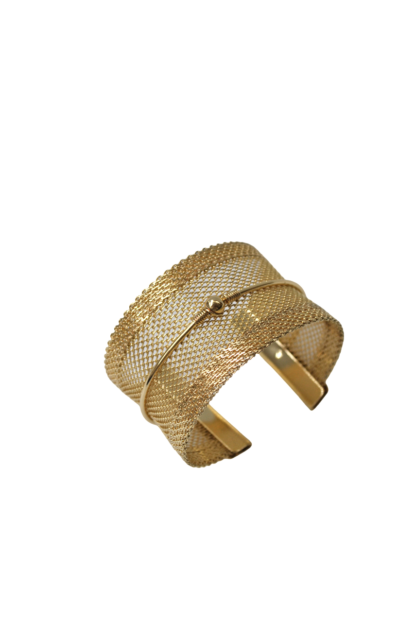 Brazalete dorado rejilla - Imagen 2