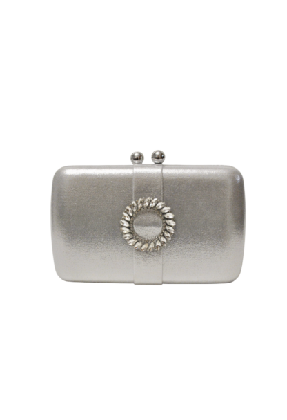 Clutch plateado joya