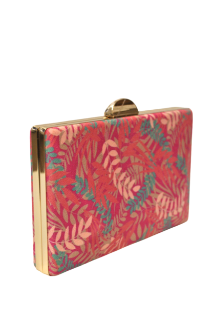 Clutch fucsia hojas colores - Imagen 2