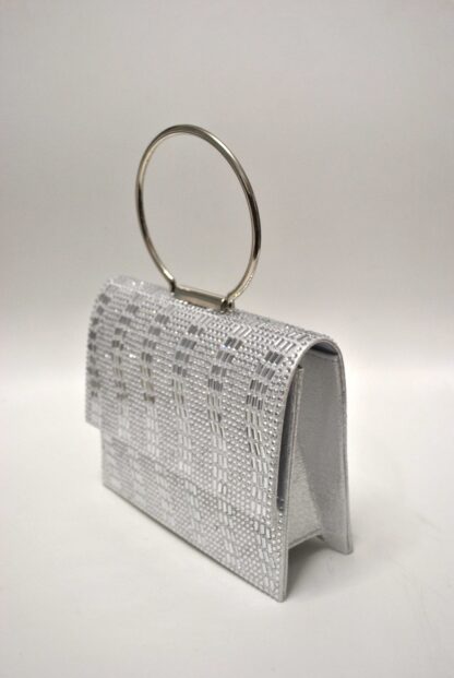 Clutch plateado brillantes - Imagen 2