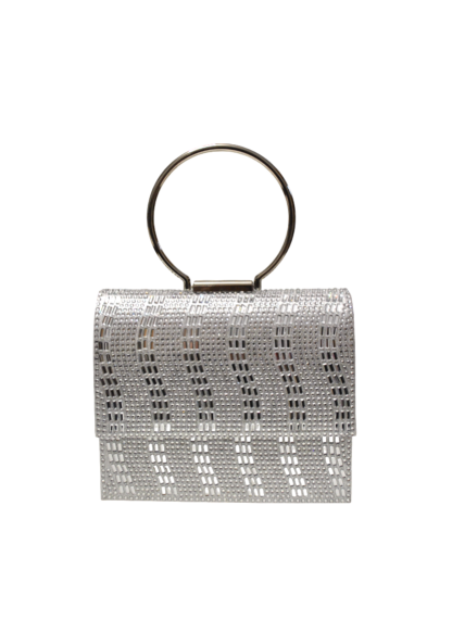 Clutch plateado brillantes