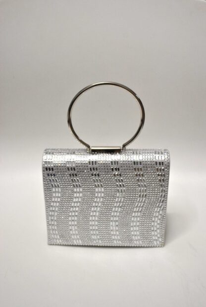 Clutch plateado brillantes - Imagen 3