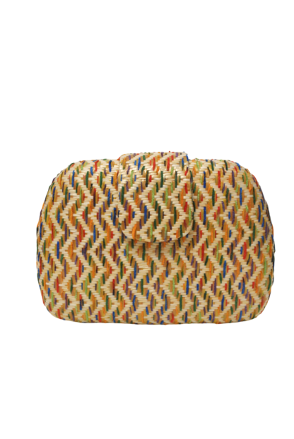 Clutch rafia combi multicolor