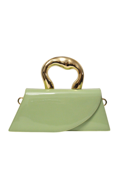 Clutch verde menta charol asa