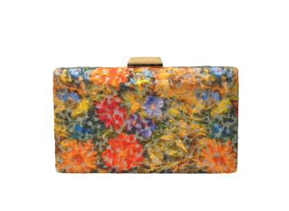 Clutch bordado flores multi