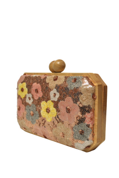 Clutch lentejuelas flores - Imagen 4