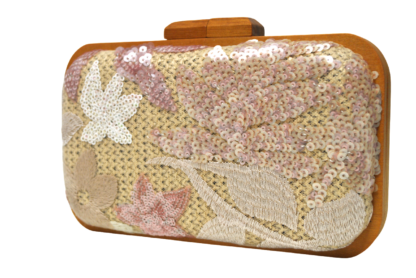 Clutch lentejuelas rosa nude - Imagen 2