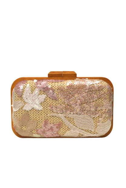 Clutch lentejuelas rosa nude