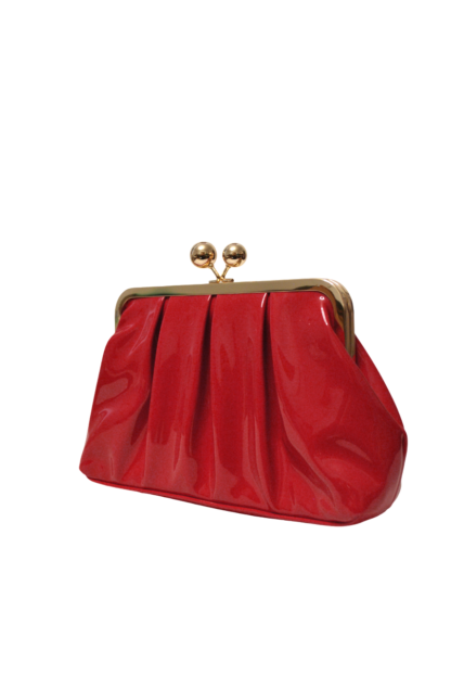 Clutch rojo charol broche - Imagen 2