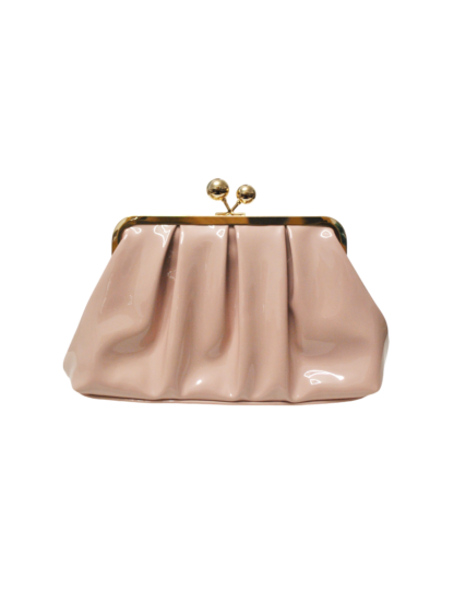 Clutch nude charol broche