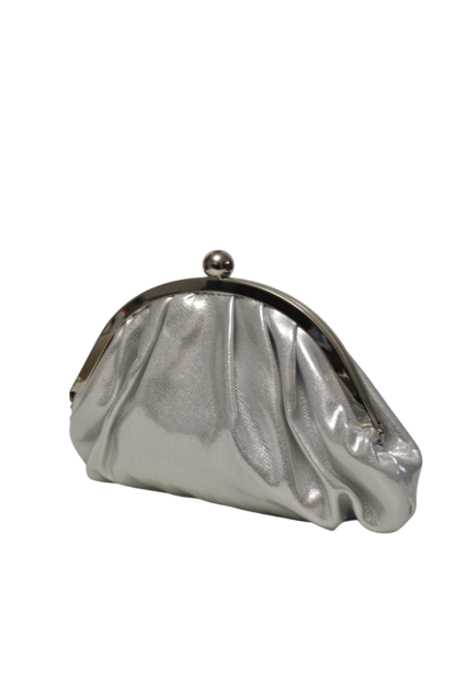 Bolso clutch saco plateado - Imagen 2