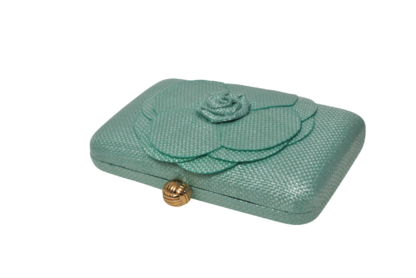 Clutch rafia verde agua - Imagen 2