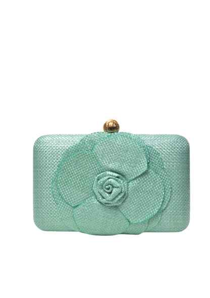 Clutch rafia verde agua