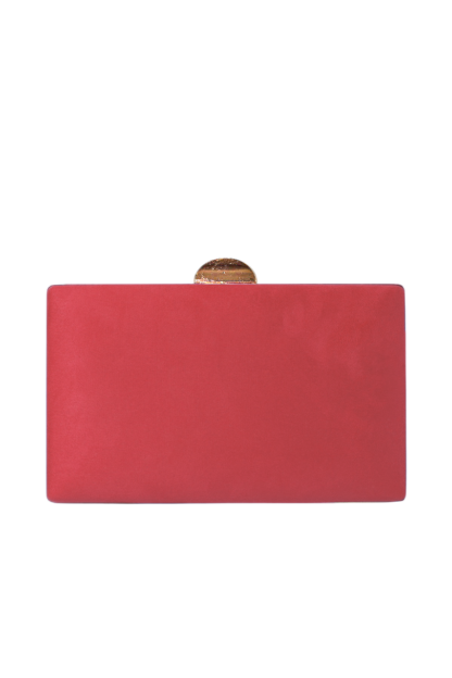 Bolso clutch coral y oro