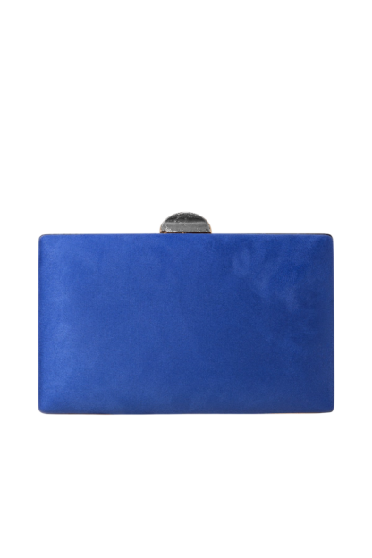 Clutch azul klein y plata