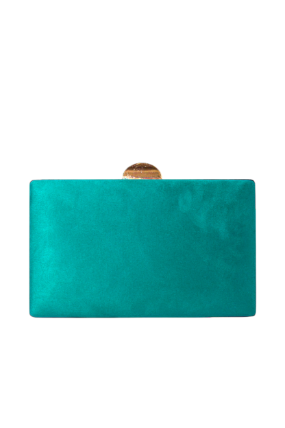 Clutch turquesa y oro